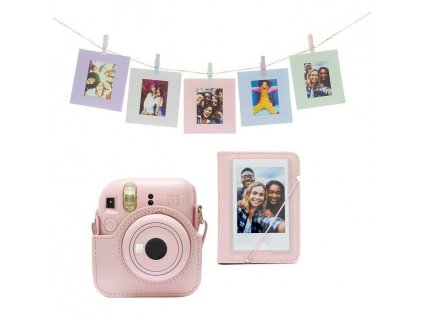 Fotoaparát Fujifilm Instax mini 12 XMASS Bundle, růžový