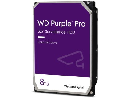 HDD 3,5" Western Digital Purple Pro Surveillance 8TB SATA 6 Gb/s, rychlost otáček: 7200 ot/min, 256MB cache