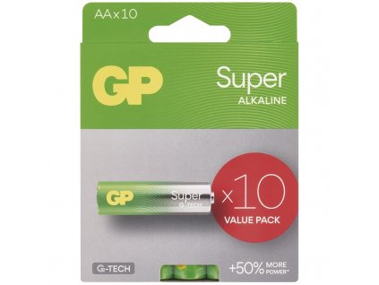 Baterie alkalická GP Super AA (LR6), 10 ks