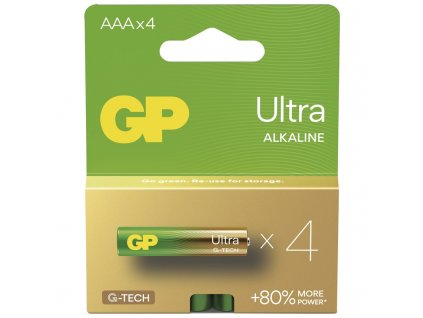 Baterie alkalická GP Ultra AAA (LR03), 4 ks