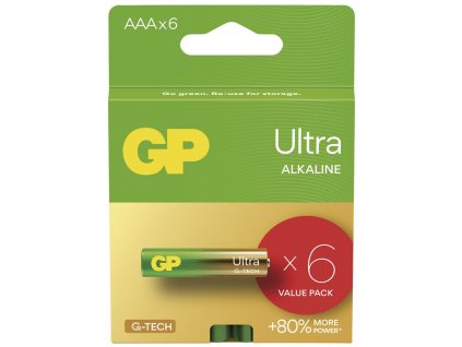 Baterie alkalická GP Ultra AAA (LR03), 6 ks