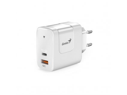 Nabíječka do sítě Genius PD 65W, USB-C PD3.0, USB-A QC3.0 - bílá