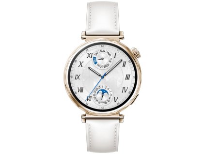 Chytré hodinky Huawei Watch GT 5 41 mm - Gold + White Composite Leather Strap