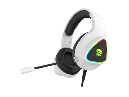 Headset Canyon Shadder GH-6, RGB podsvícení, USB + 3,5mm jack, 2m kabel - bílý