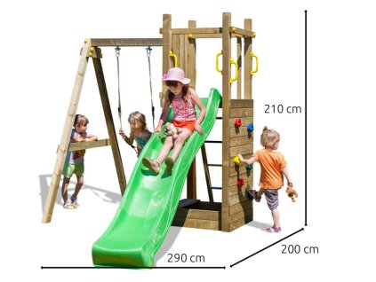 Dětské hřiště Marimex Play Basic 004 + zelená skluzavka