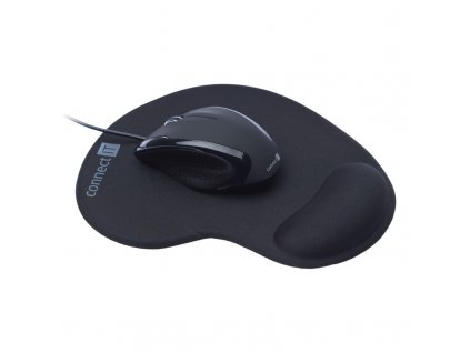 Myš Connect IT CI-77 + podložka / optická / 3 tlačítka / 1000dpi - černá