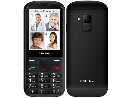 Mobilní telefon CPA Halo 18 Senior s nabíjecím stojánkem - černý