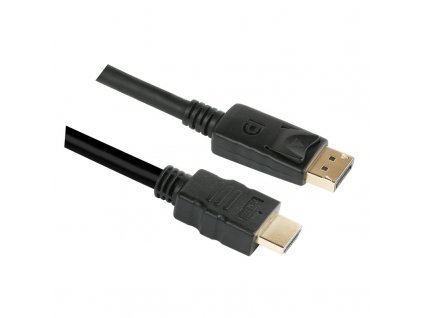 Kabel GoGEN DisplayPort / HDMI, 2m, pozlacený - černý