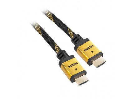 Kabel GoGEN HDMI 2.0, 3m, pozlacený, opletený, High speed, s ethernetem