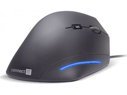 Myš Connect IT Vertical Ergonomic / optická / 6 tlačítek / 1600dpi - černá