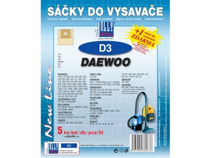 Sáčky do vysavače Jolly D 3 (5+1ks) do vysav. DAEWOO
