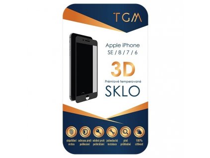 Tvrzené sklo TGM 3D na Apple iPhone 6/7/8/SE (2020/22) - černé