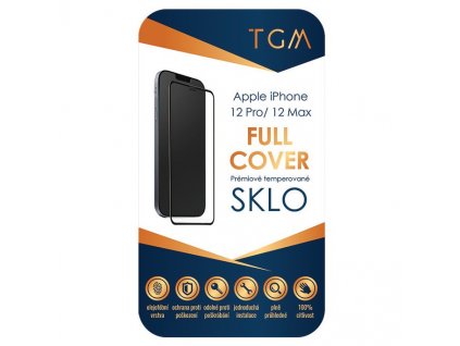 Tvrzené sklo TGM Full Cover na Apple iPhone 12/12 Pro - černé