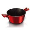 Hrnec Berlingerhaus BH-1258 Burgundy Metallic Line s mramorovým povrchem a poklicí 28 cm