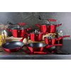 Hrnec Berlingerhaus BH-1258 Burgundy Metallic Line s mramorovým povrchem a poklicí 28 cm