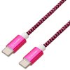 Kabel GoGEN USB-C / USB-C, 1m, opletený - fialový
