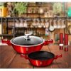 Pekáč Berlingerhaus kulatý s mramorovým povrchem a poklicí 32 cm Burgundy Metallic Line BH-1264
