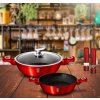 Pekáč Berlingerhaus kulatý s mramorovým povrchem a poklicí 32 cm Burgundy Metallic Line BH-1264