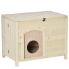 Skládací dřevěná bouda pro psy/kočky - 78x51x62 cm