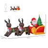 LED nafukovací vánoční figurka 210x80x120cm Santa Claus se sáněmi a soby, sněhulák, IP44 vánoční dekorace pro vnitřní i venkovní použití