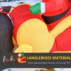 LED nafukovací vánoční figurka 210x80x120cm Santa Claus se sáněmi a soby, sněhulák, IP44 vánoční dekorace pro vnitřní i venkovní použití