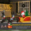 LED nafukovací vánoční figurka 210x80x120cm Santa Claus se sáněmi a soby, sněhulák, IP44 vánoční dekorace pro vnitřní i venkovní použití