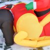 LED nafukovací vánoční figurka 210x80x120cm Santa Claus se sáněmi a soby, sněhulák, IP44 vánoční dekorace pro vnitřní i venkovní použití