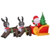 LED nafukovací vánoční figurka 210x80x120cm Santa Claus se sáněmi a soby, sněhulák, IP44 vánoční dekorace pro vnitřní i venkovní použití