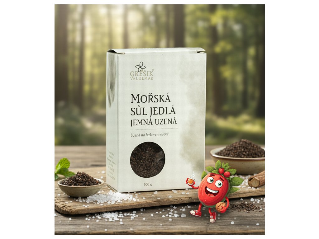Sůl Mořská jedlá jemná uzená 100 g GREŠÍK