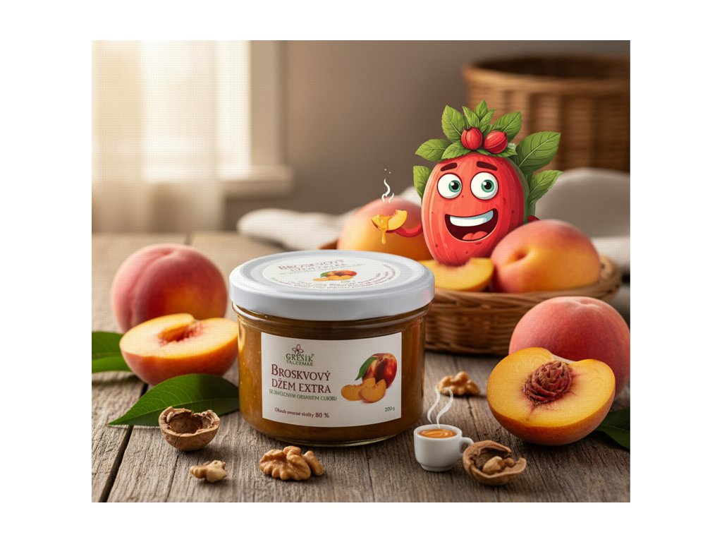 Džem Broskvový extra Speciální 220 g GREŠÍK