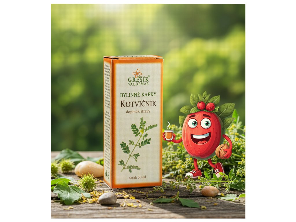 Kotvičník kapky 50 ml GREŠÍK Z 35 líh, Bylinné kapky