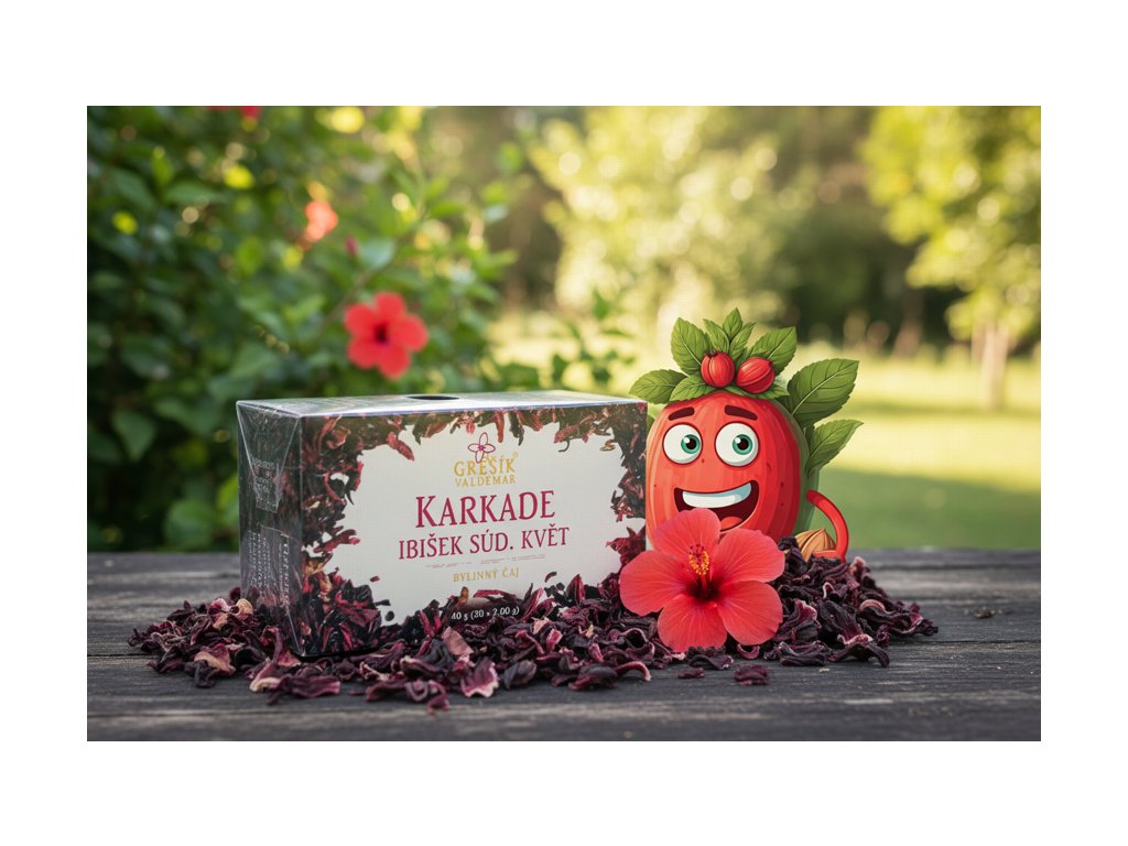 Karkade (ibišek súd.) 20 n.s. přebal GREŠÍK Čaje 4 světadílů