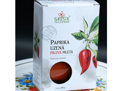 Paprika uzená PÁLIVÁ mletá 40 g GREŠÍK Dobré koření a ebyliny.cz