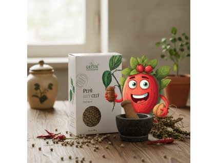 Pepř bílý celý 40 g GREŠÍK Dobré koření