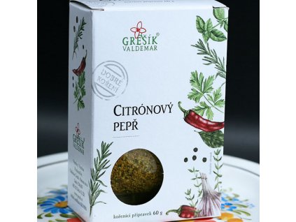 Pepř citrónový 60 g GREŠÍK Dobré koření a ebyliny.cz