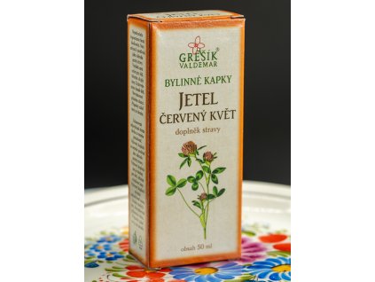 Jetel červený květ kapky 50 ml GREŠÍK Z 35% líh, Bylinné kapky