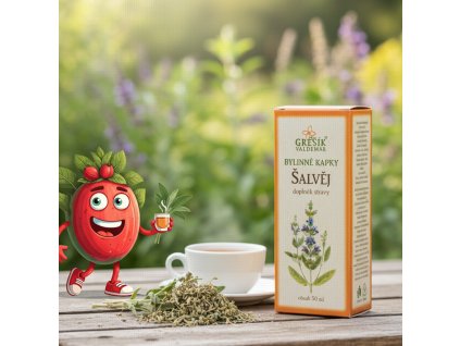 Šalvěj kapky 50 ml GREŠÍK Z 35 líh, Bylinné kapky