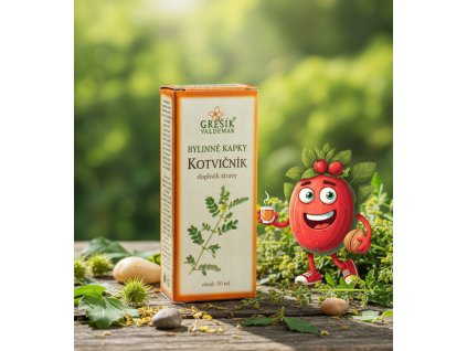 Kotvičník kapky 50 ml GREŠÍK Z 35 líh, Bylinné kapky