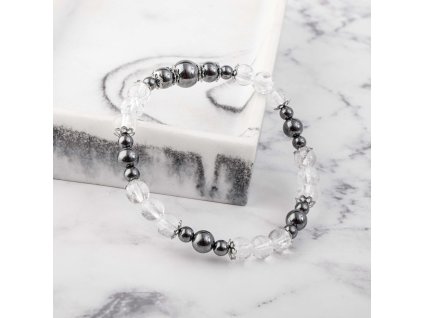 KŘIŠŤÁL X HEMATIT NÁRAMEK NA RUKU SPECIÁLNÍ (UNISEX) 6