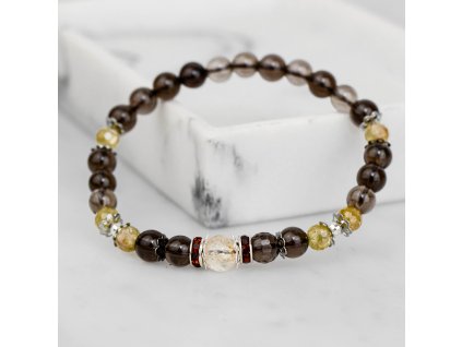 ZÁHNĚDA X CITRÍN X ŽLUTÝ APATIT NÁRAMEK S DEKORACÍ (UNISEX) 6