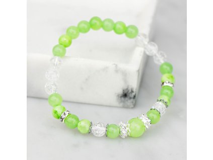 KŘIŠŤÁL X ZELENÝ KALCIT NÁRAMEK S DEKORACÍ (UNISEX) 6