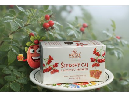 Šípkový čaj s medovou příchutí 20 n.s. přebal GREŠÍK Ovocný čaj