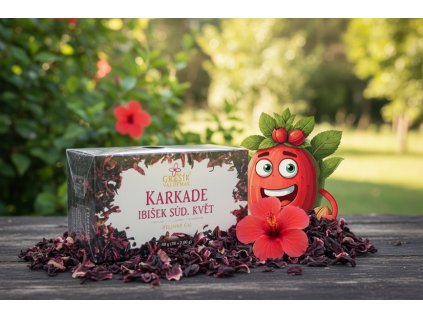 Karkade (ibišek súd.) 20 n.s. přebal GREŠÍK Čaje 4 světadílů