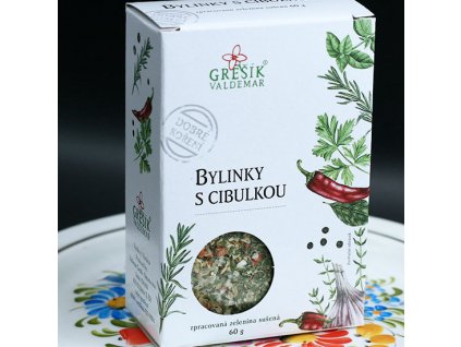 Bylinky s cibulkou 60 g GREŠÍK Dobré koření a ebyliny.cz