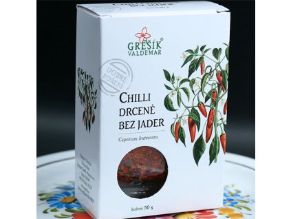 Chilli drcené bez jader 50 g GREŠÍK Dobré koření a ebyliny.cz