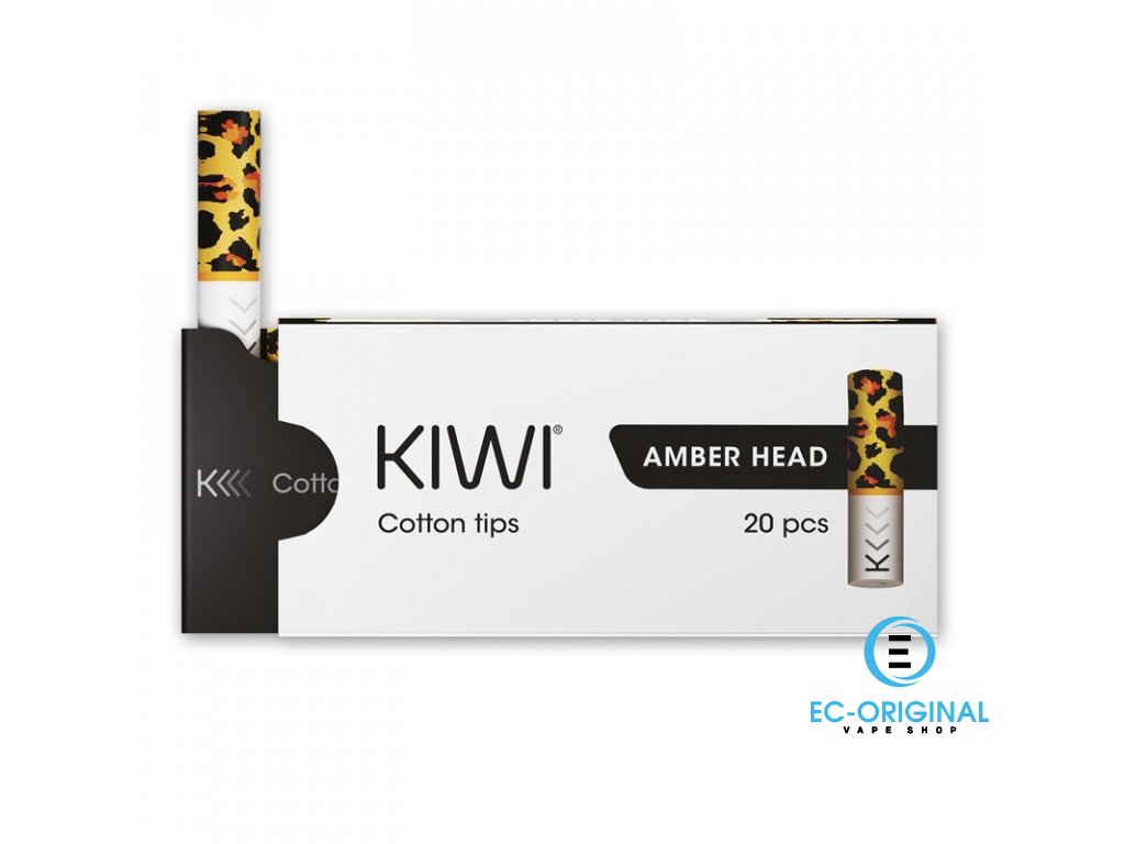 kiwi cotton filter tips 20 pcs amber head
