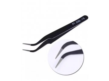 curved metal tweezers esd15