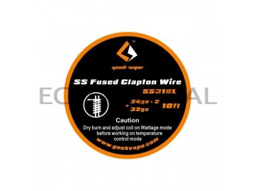 GeekVape SS Fused Clapton Wire 10ft - 2 x (24GA) + 32GA