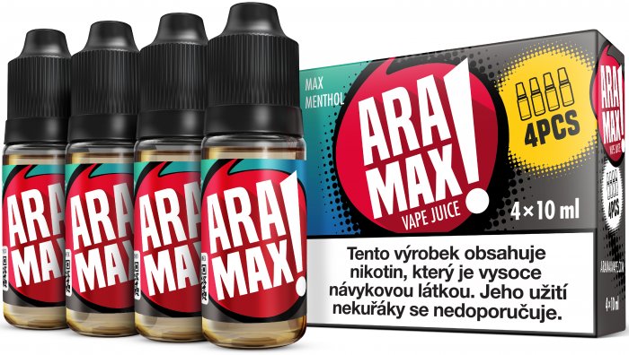 Mentol / Max Menthol - Aramax liquid - 4x10ml Množství: 4x10ml, Množství nikotinu: 12mg