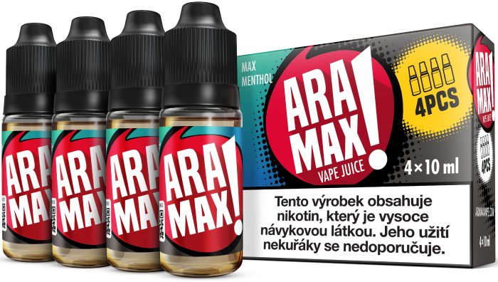 Mentol / Max Menthol - Aramax liquid - 4x10ml Množství: 4x10ml, Množství nikotinu: 3mg